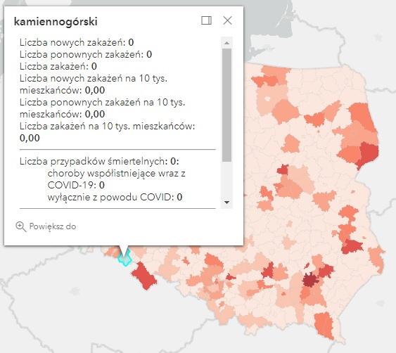Koronawirus - statystyka - powiat kamiennogórski - 31.5.2022. 