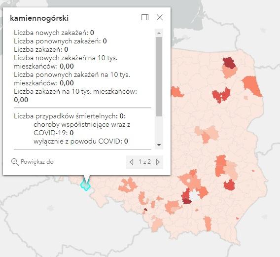 Koronawirus - statystyka - powiat kamiennogórski - 30.5.2022. 