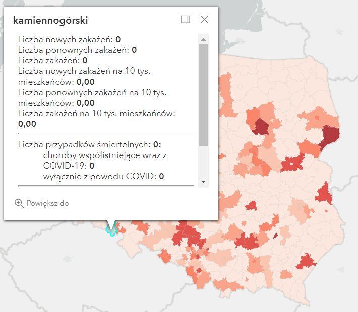 Koronawirus - statystyka - powiat kamiennogórski - 27.5.2022. 