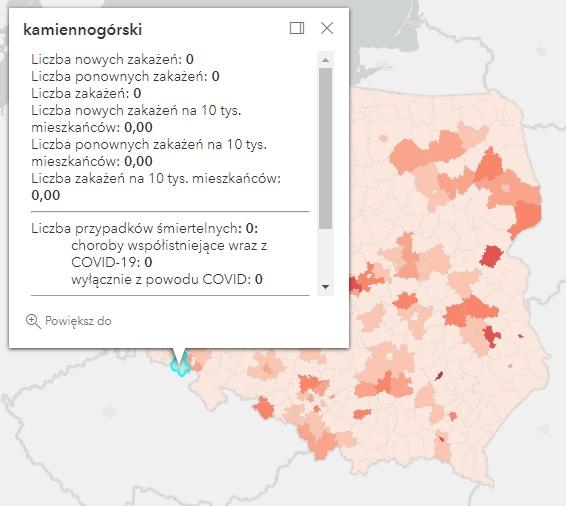 Koronawirus - statystyka - powiat kamiennogórski - 26.5.2022. 
