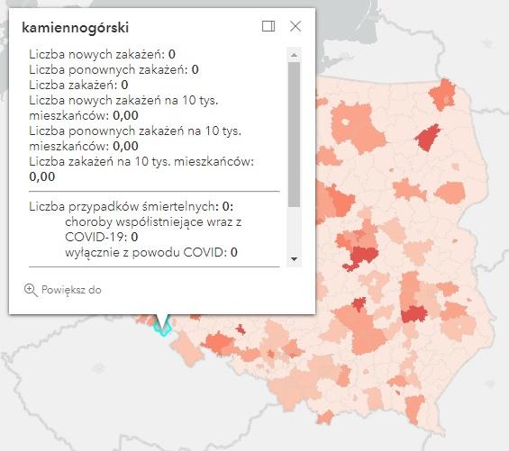 Koronawirus - statystyka - powiat kamiennogórski - 25.5.2022. 