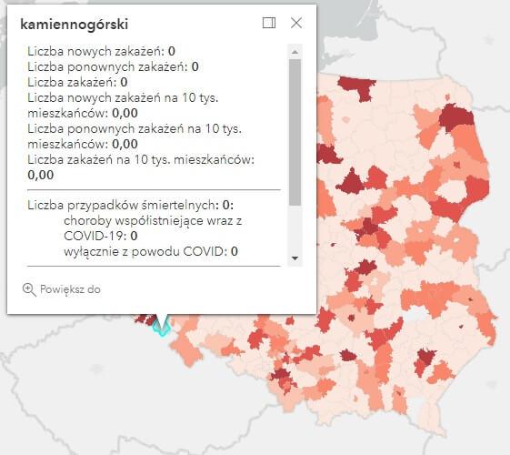 Koronawirus - statystyka - powiat kamiennogórski - 24.5.2022. 