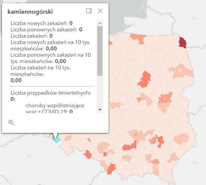 Koronawirus - statystyka - powiat kamiennogórski - 22.5.2022. 