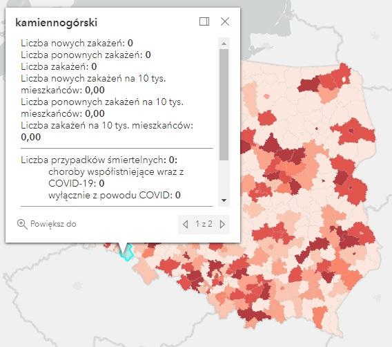 Koronawirus - statystyka - powiat kamiennogórski - 17.5.2022. 