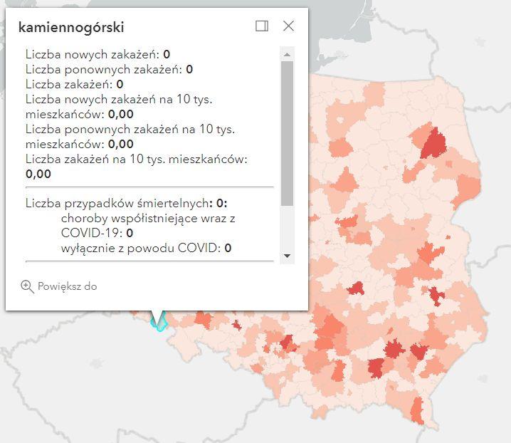 Koronawirus - statystyka - powiat kamiennogórski - 14.5.2022. 