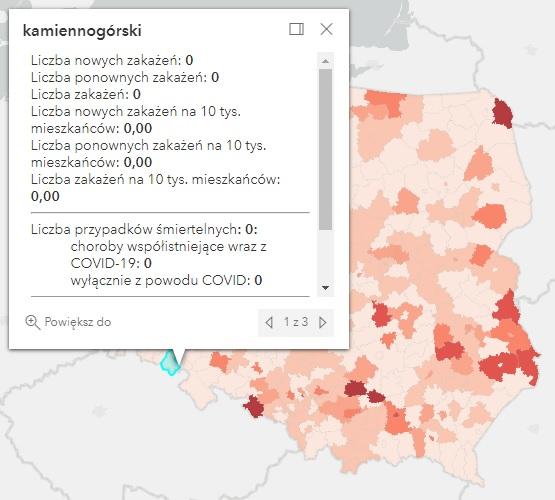 Koronawirus - statystyka - powiat kamiennogórski - 13.5.2022. 