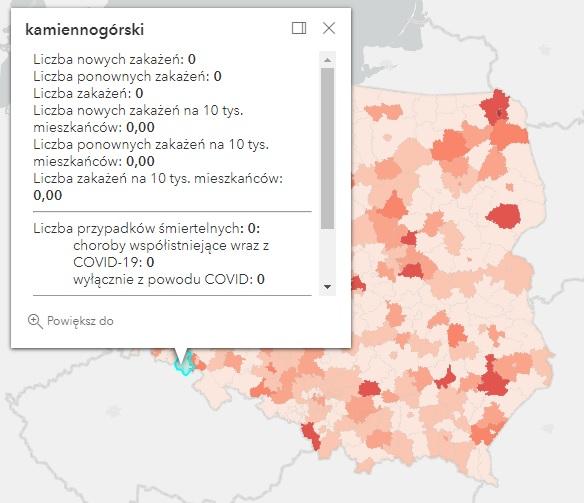 Koronawirus - statystyka - powiat kamiennogórski - 12.5.2022. 