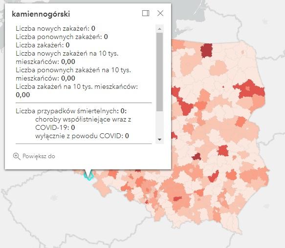 Koronawirus - statystyka - powiat kamiennogórski - 11.5.2022. 