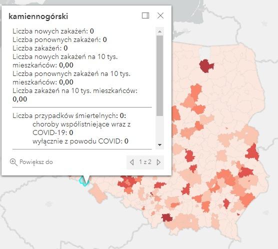 Koronawirus - statystyka - powiat kamiennogórski - 9.5.2022. 