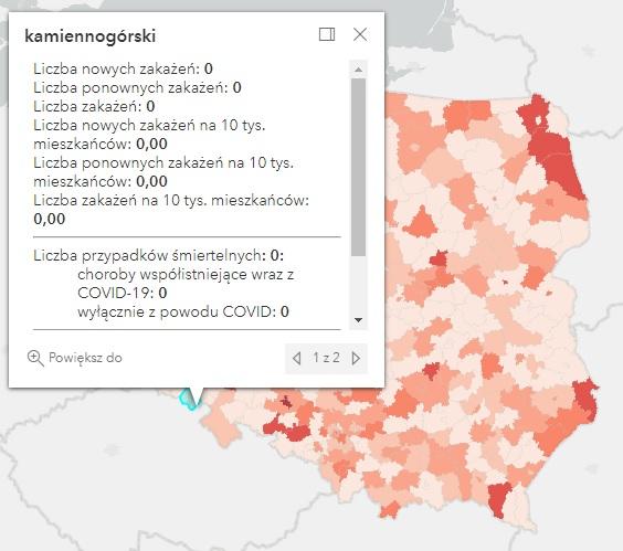 Koronawirus - statystyka - powiat kamiennogórski - 6.5.2022. 