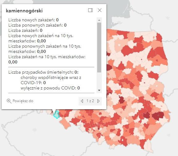 Koronawirus - statystyka - powiat kamiennogórski - 5.5.2022. 