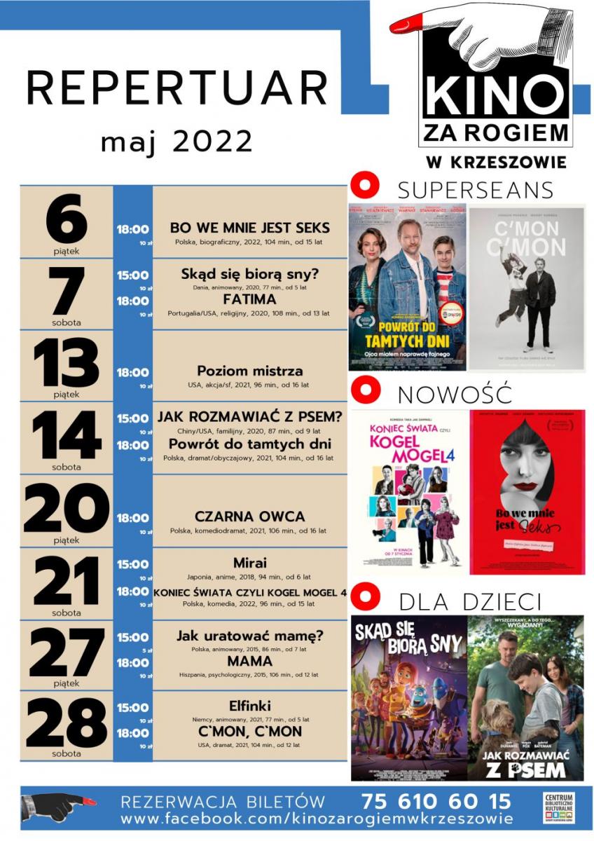 Kino za Rogiem zaprasza - maj 2022