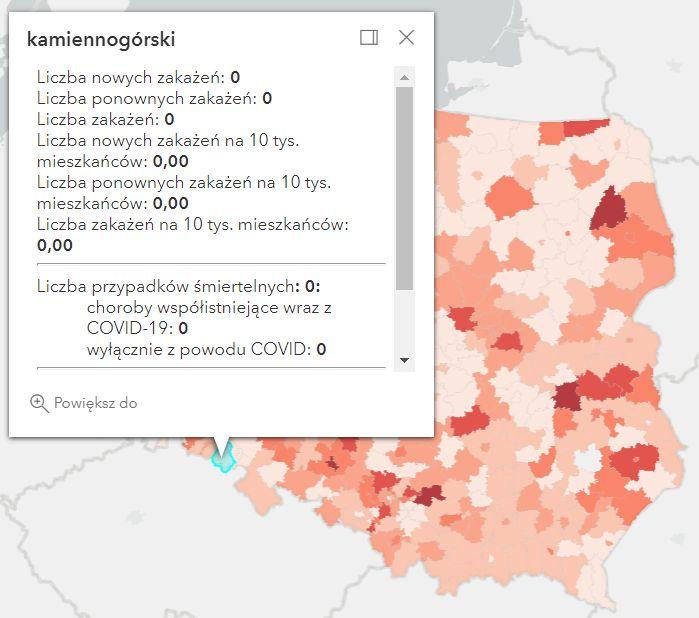 Koronawirus - statystyka - powiat kamiennogórski - 30.4.2022. 