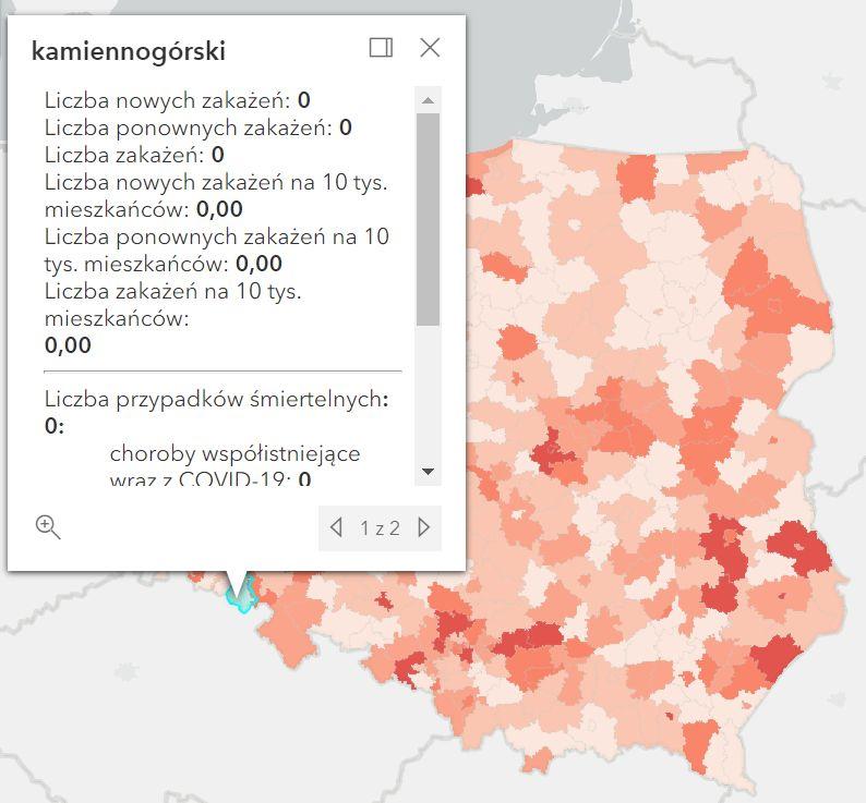Koronawirus - statystyka - powiat kamiennogórski - 28.4.2022. 