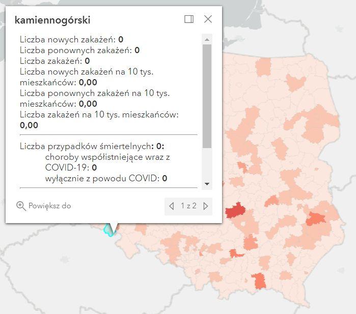 Koronawirus - statystyka - powiat kamiennogórski - 17.4.2022. 