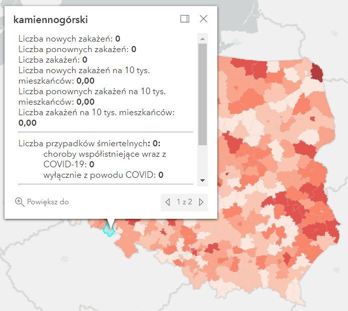 Koronawirus - statystyka - powiat kamiennogórski - 12.4.2022. 