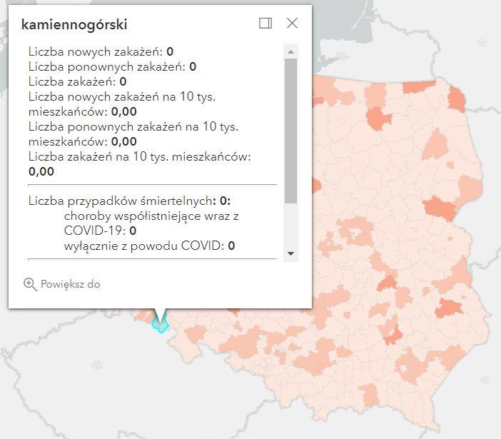 Koronawirus - statystyka - powiat kamiennogórski - 11.4.2022. 