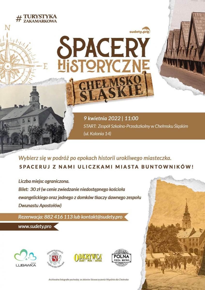 Już w najbliższą sobotę Spacer Historyczny po Chełmsku Śląskim!