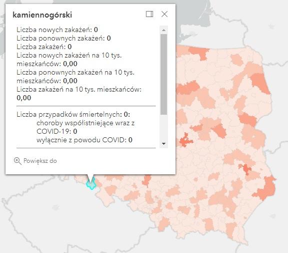 Koronawirus - statystyka - powiat kamiennogórski - 4.4.2022. 