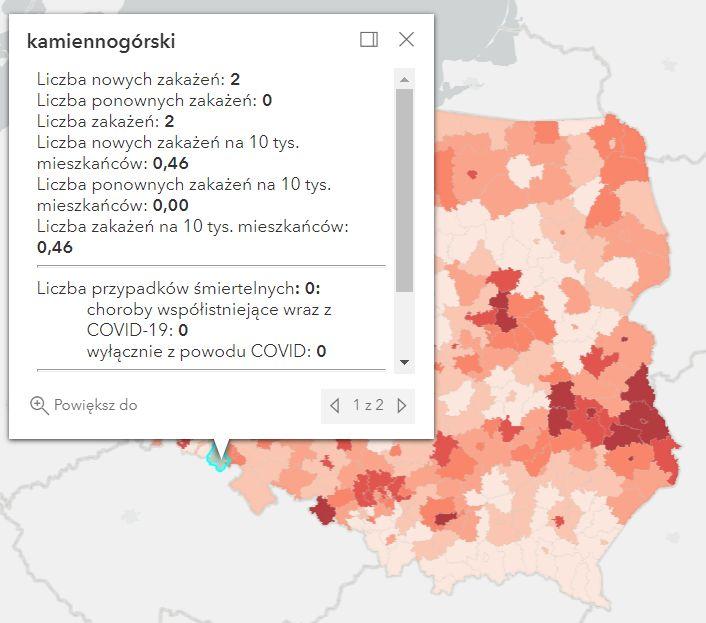 Koronawirus - statystyka - powiat kamiennogórski - 31.3.2022. 