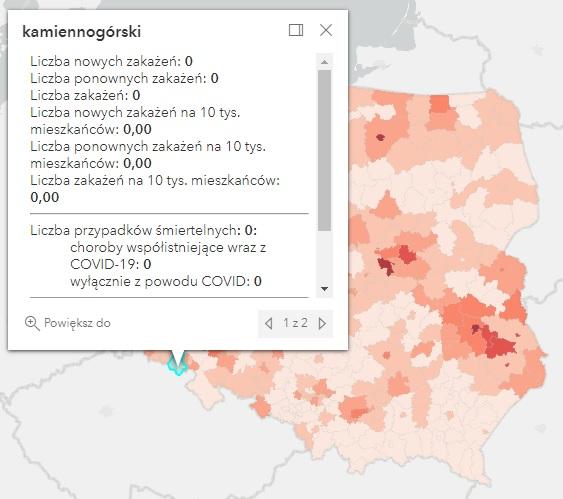 Koronawirus - statystyka - powiat kamiennogórski - 29.3.2022. 