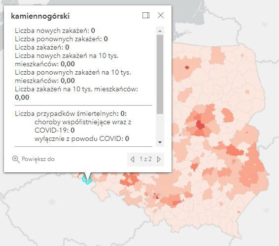 Koronawirus - statystyka - powiat kamiennogórski - 28.3.2022. 