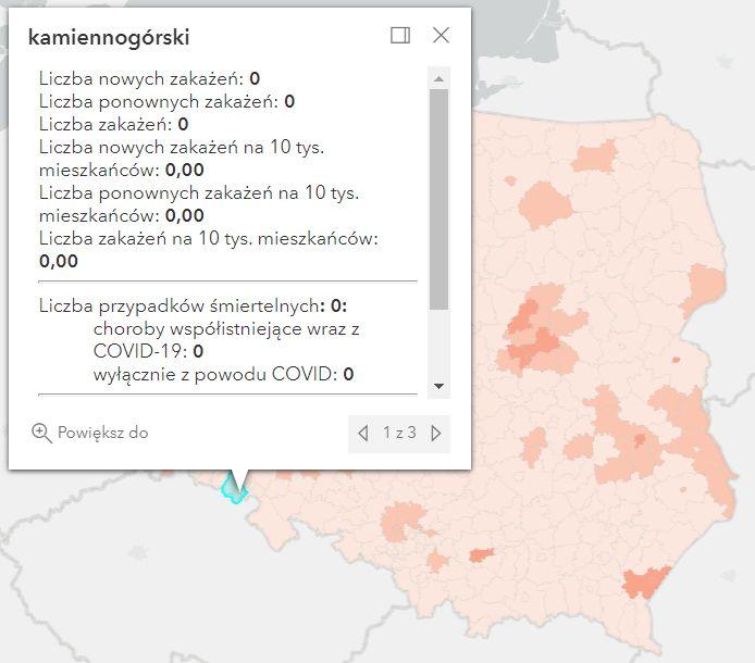 Koronawirus - statystyka - powiat kamiennogórski - 27.3.2022. 