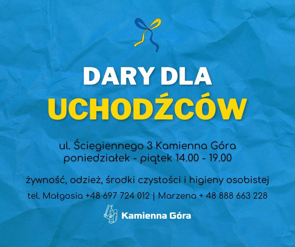 Wydawanie darów dla uchodźców z Ukrainy