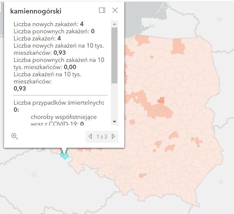 Koronawirus - statystyka - powiat kamiennogórski - 6.3.2022. 