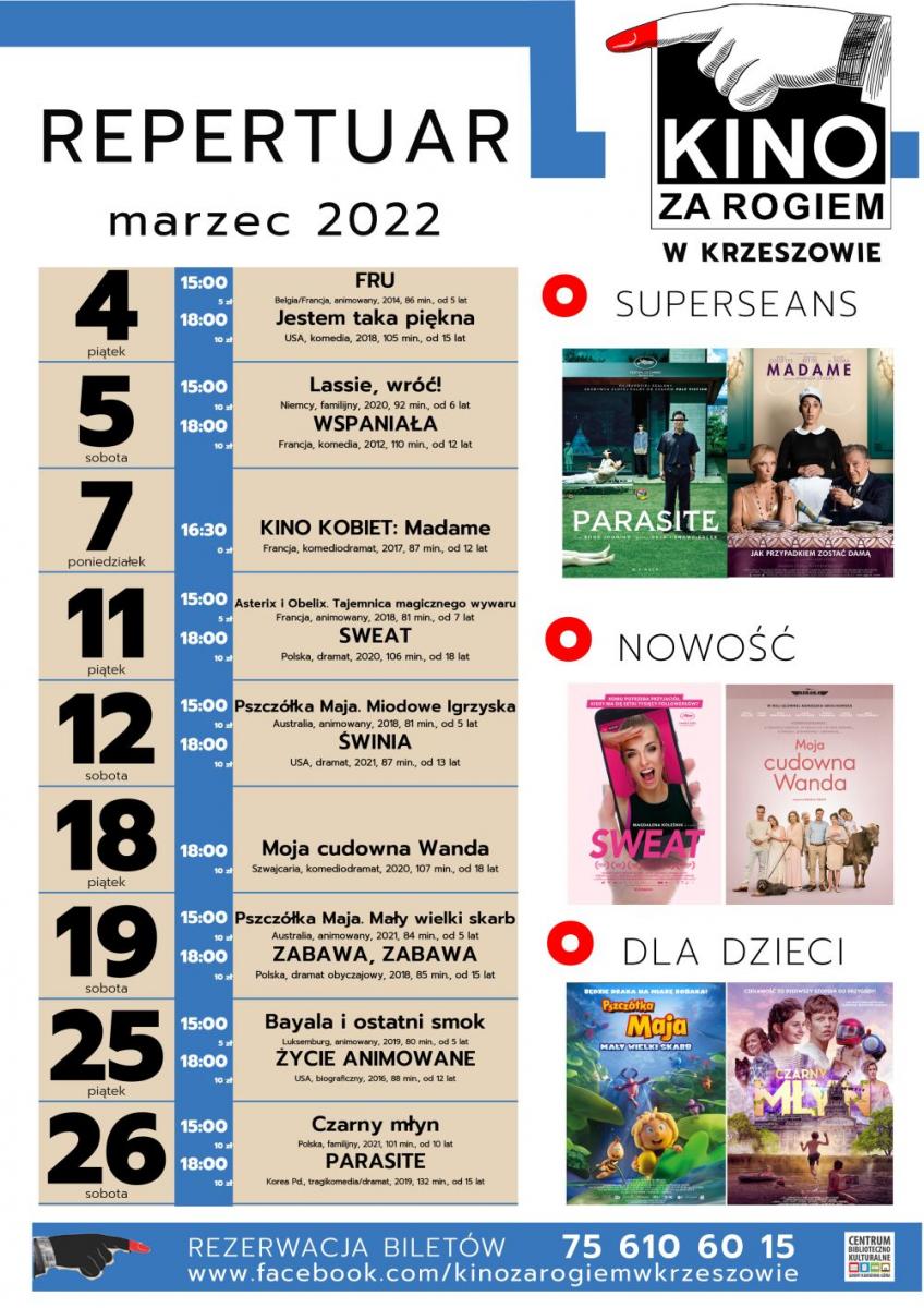 Kino za Rogiem zaprasza - marzec 2022