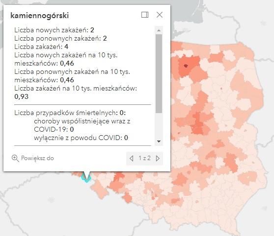 Koronawirus - statystyka - powiat kamiennogórski - 28.2.2022. 