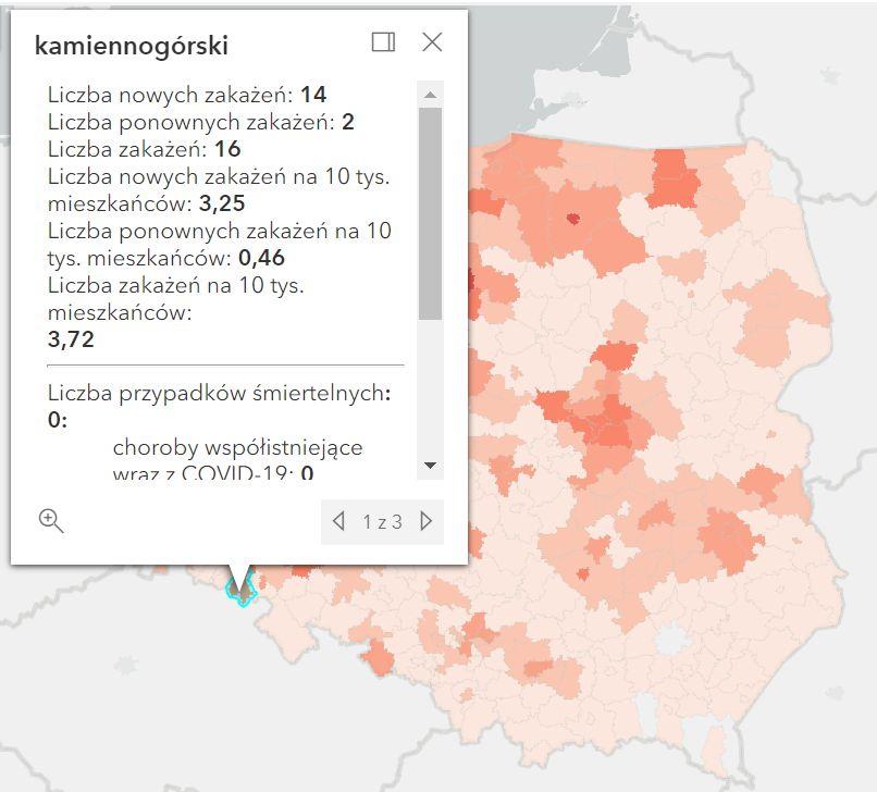 Koronawirus - statystyka - powiat kamiennogórski - 27.2.2022. 
