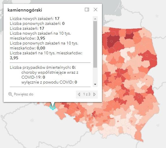 Koronawirus - statystyka - powiat kamiennogórski - 16.2.2022. 