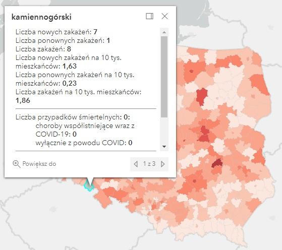 Koronawirus - statystyka - powiat kamiennogórski - 14.2.2022. 