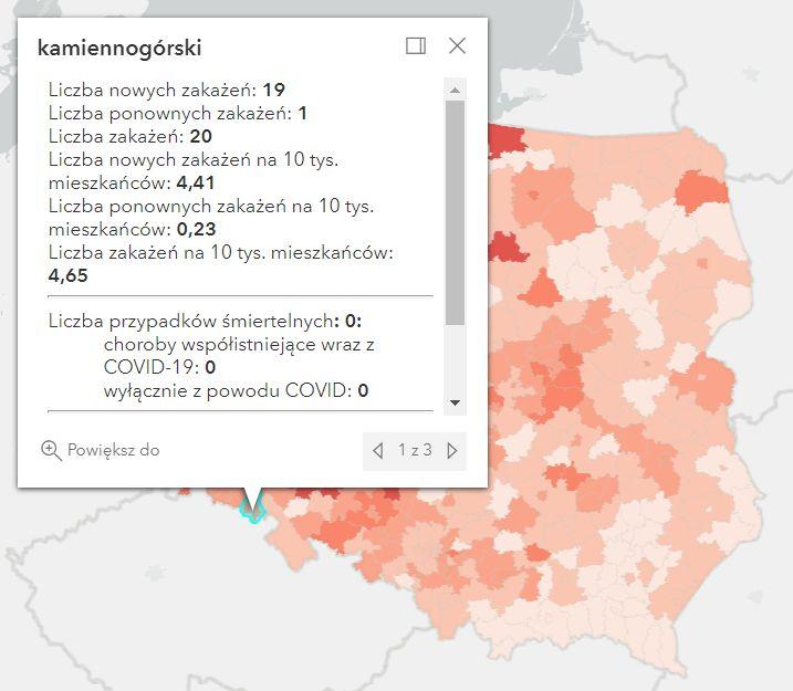 Koronawirus - statystyka - powiat kamiennogórski - 13.2.2022. 