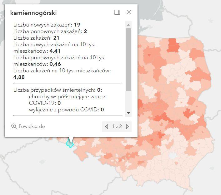 Koronawirus - statystyka - powiat kamiennogórski - 12.2.2022. 
