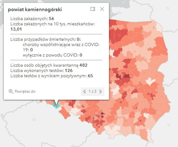 Koronawirus - statystyka - powiat kamiennogórski - 4.2.2022. 