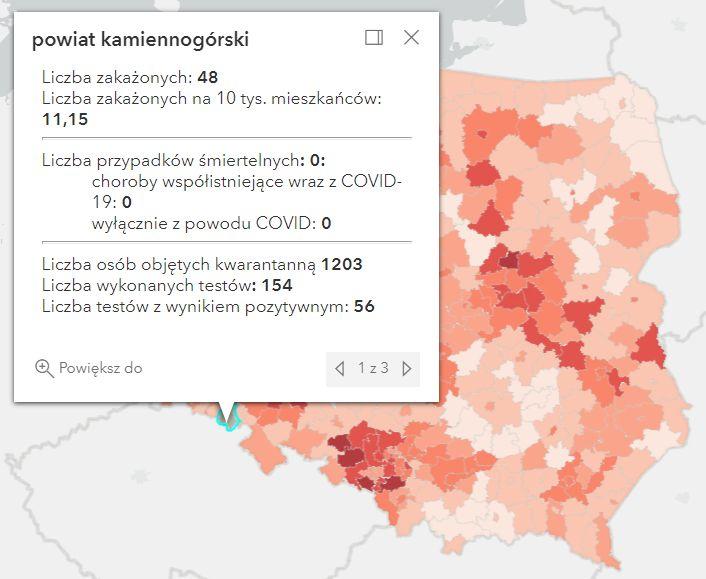 Koronawirus - statystyka - powiat kamiennogórski - 29.1.2022. 