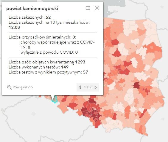 Koronawirus - statystyka - powiat kamiennogórski - 28.1.2022. 