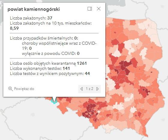 Koronawirus - statystyka - powiat kamiennogórski - 27.1.2022. 