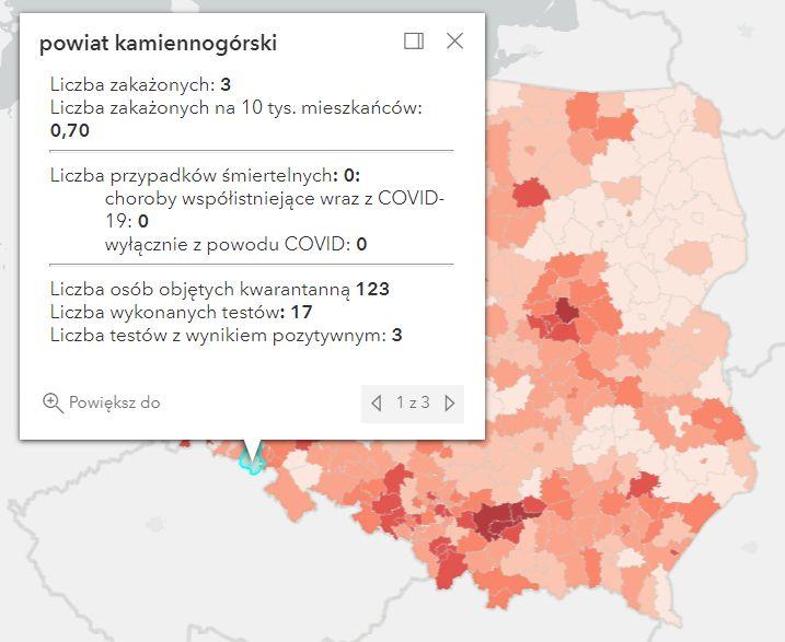 Koronawirus - statystyka - powiat kamiennogórski - 7.1.2022. 