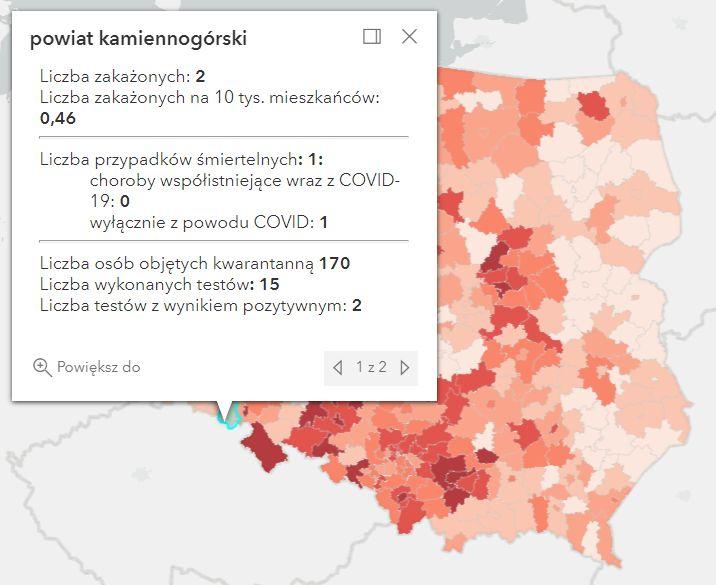 Koronawirus - statystyka - powiat kamiennogórski - 26.12.2021. 