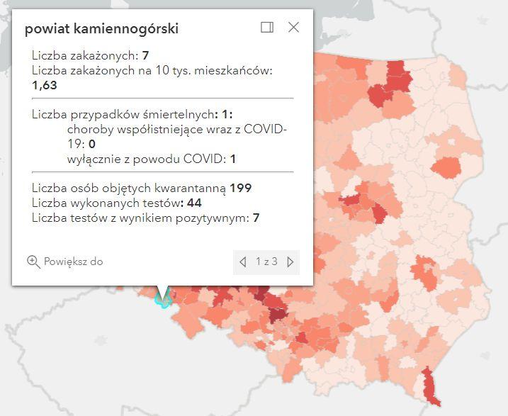 Koronawirus - statystyka - powiat kamiennogórski - 25.12.2021. 