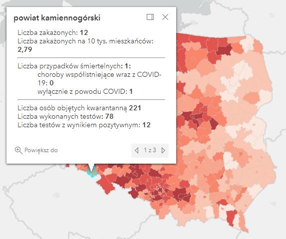 Koronawirus - statystyka - powiat kamiennogórski - 23.12.2021. 