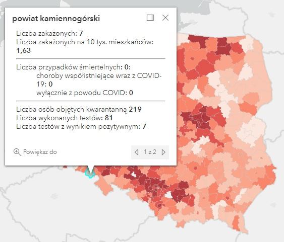 Koronawirus - statystyka - powiat kamiennogórski - 22.12.2021. 