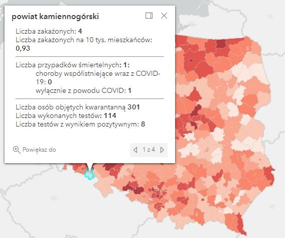 Koronawirus - statystyka - powiat kamiennogórski - 21.12.2021. 