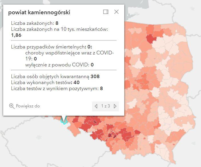 Koronawirus - statystyka - powiat kamiennogórski - 19.12.2021. 