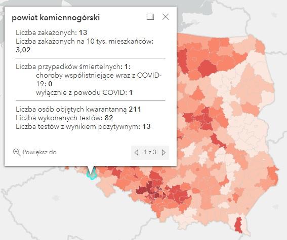 Koronawirus - statystyka - powiat kamiennogórski - 15.12.2021. 