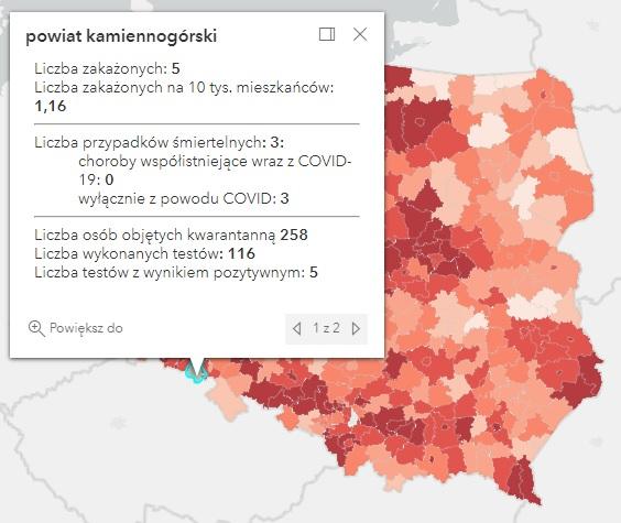Koronawirus - statystyka - powiat kamiennogórski - 14.12.2021. 