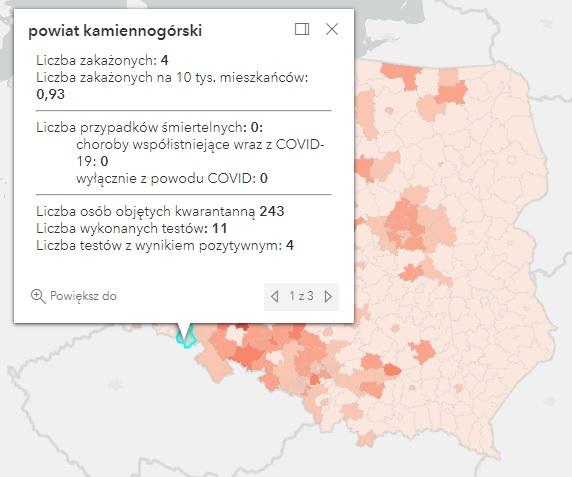 Koronawirus - statystyka - powiat kamiennogórski - 13.12.2021. 